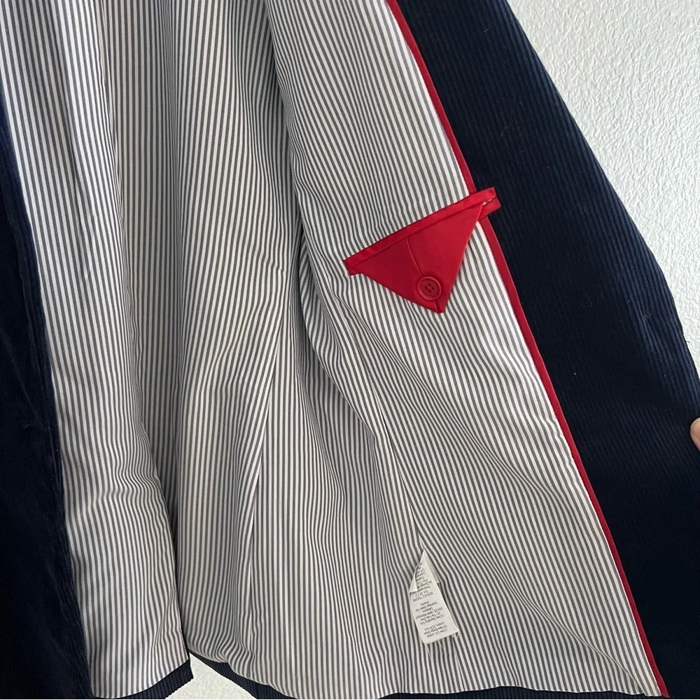 J. Crew Navy Blue Chorduroy Blazer Jacket Size 8